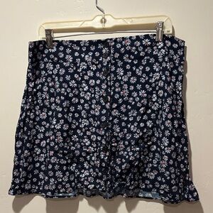 Topshop Floral Button-Up Skirt